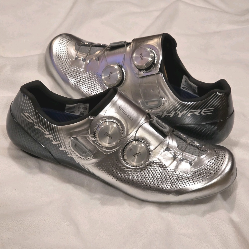 Shimano Dynalast S-Phyre SH-RC903S Silver 41.5w Men's 8 Road Cycling Shoes